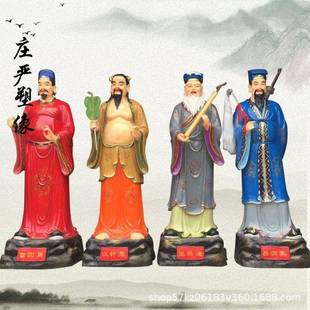 订购玻璃钢树脂贴金八仙过海塑像张果老神像木雕吕洞宾神像