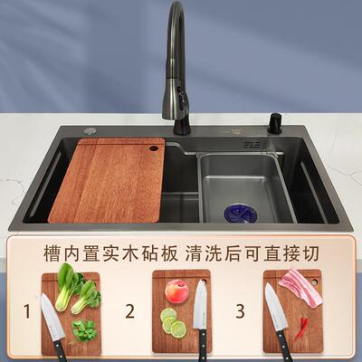 工厂直销米不锈钢纳厨大单槽台房家用洗碗池上台下台中盆68x45手