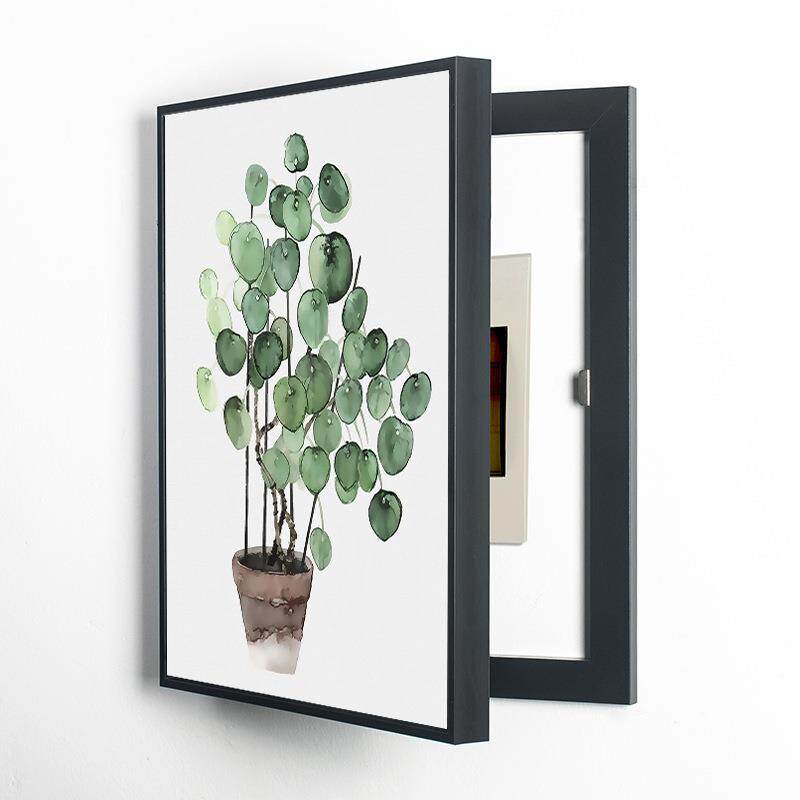 电表箱装饰竖挂玄关开关盒配电遮挡画箱左右MLD014开北欧小清新树