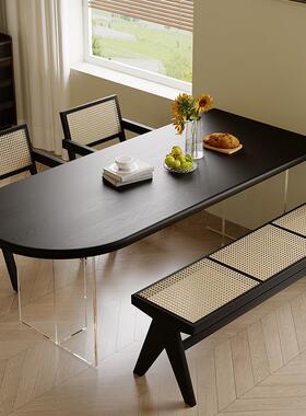 诚宏亚克力实餐桌XH240731家用木户型现代简约吃饭桌桌客厅悬小浮