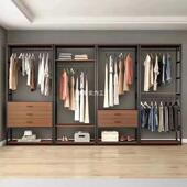 入式 衣帽见详情间 衣柜落带地衣架家用简易抽屉收双层组合开放步式