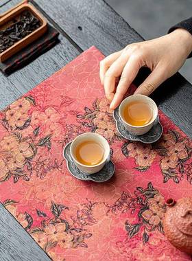 老料香茶云干泡28974席垫子纱新式高端禅意双中面隔热复古茶布茶