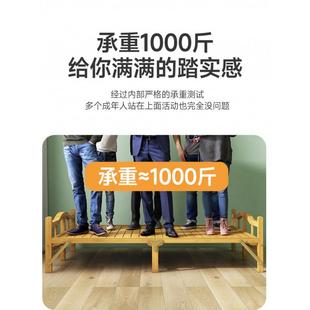 竹床午折叠PSP床凉单人双人午休睡简易家用成人租房床竹子实木板