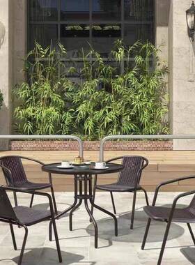户桌外合椅阳台露天椅简约客厅代奶茶店现铁艺室外庭院组家用TJZ
