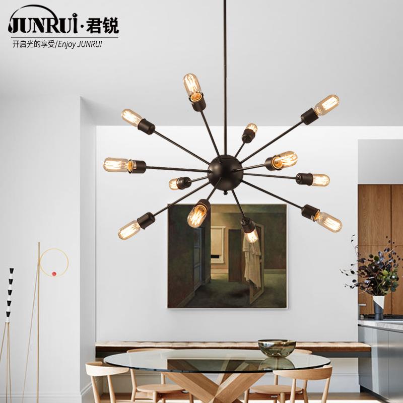 lot美式乡村复古风工业欧式餐厅吧台创f意人jr-7688卫星吊灯造铁