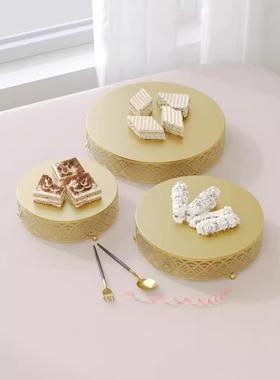 意婚庆道dgj07011具甜品台件甜品店点可心蛋糕架欧式摆创金色镂空