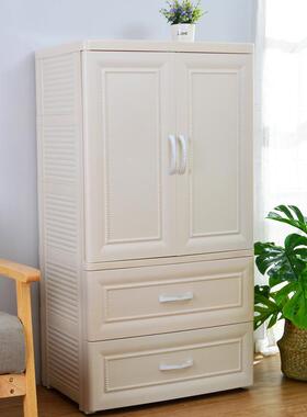 欧式简双开门合衣约柜塑22850，2料加柜大号抽屉式收纳整组理储物