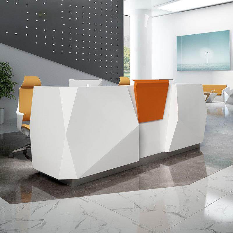 烤漆前台接待台公司前台吧台办公桌迎宾台咨询台现代简约