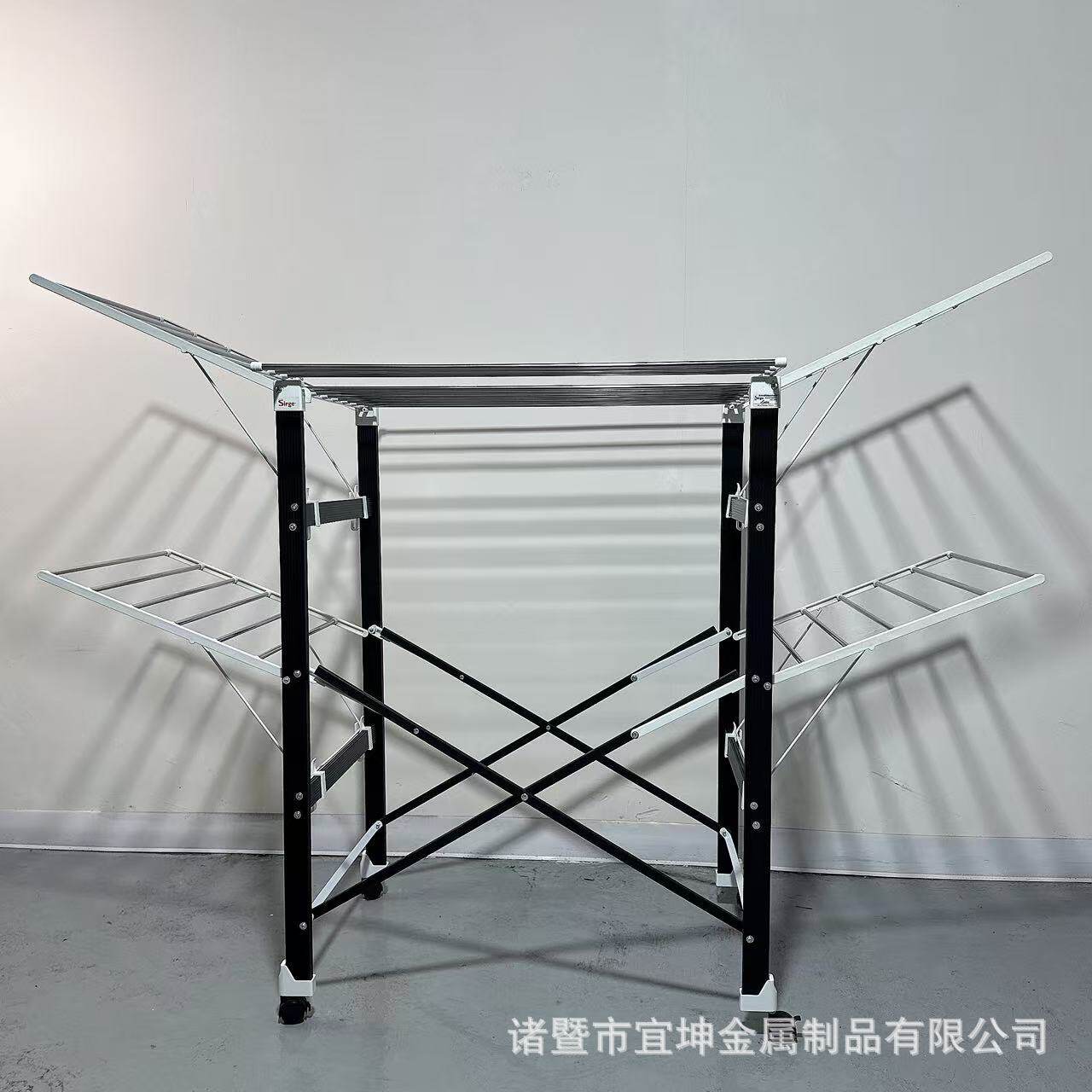 工厂直发多功能晾衣架室内卧室可折叠晒被架带轮移动省空间可移动