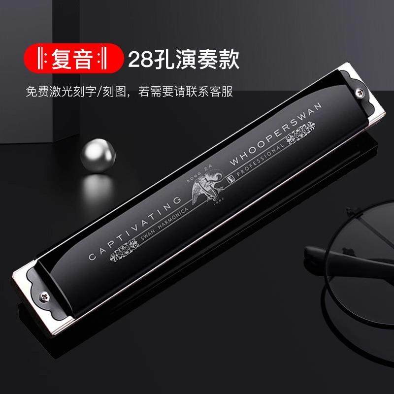 天鹅24孔复音口琴高端送礼初学者成人入门重音专业演奏级