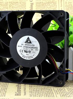 台达14CM24V2.30AFFB1424SHG高品质4线PWM温控暴力散热风扇