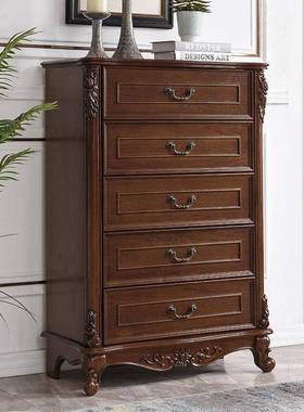 实木五斗柜欧全XAA式功能三斗橱现多代卧室储柜物收纳美式简约七