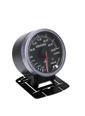 A26201bb5寸(60MM）通用汽改装仪表增压.表车0-3BR涡轮增压表黑面