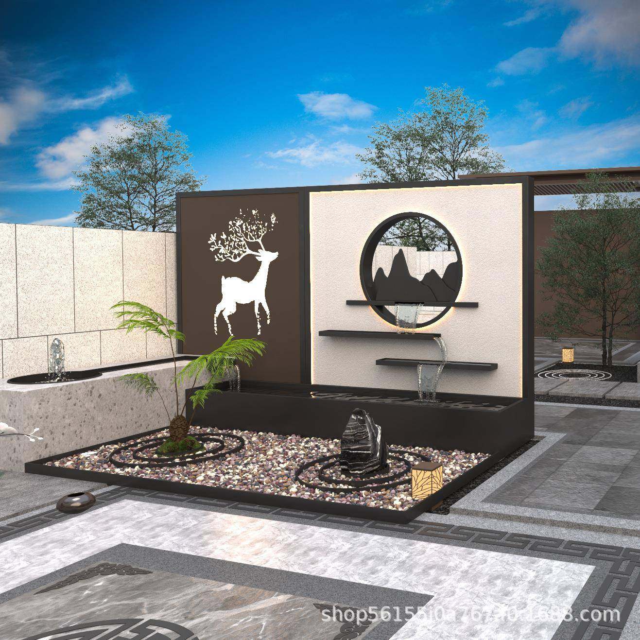 铝合金流背景墙庭239屏风隔断景观墙水别墅林户园外影壁墙水院幕,商业/办公家具,喷泉,淘宝优惠券,粉丝福利购,淘宝优惠卷