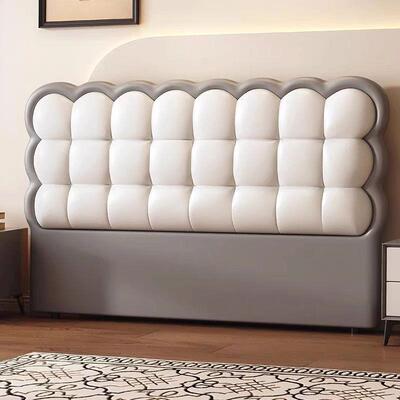 床头软包靠网背法式奶油风饼干床儿童床包头软靠背头346板红轻奢