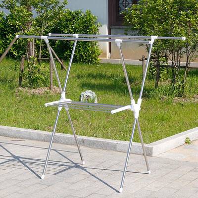 折晾衣架落凉地户外伸不锈钢家用晒衣架多功能缩晒被架叠36520衣