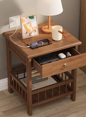 床头柜约小型室床简边特柜房间收纳置物架66532边几卧柜子竹实木