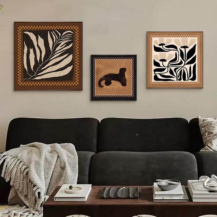 客法式中国背风挂画2024新款中古艺术小众al202404高级感沙发景厅