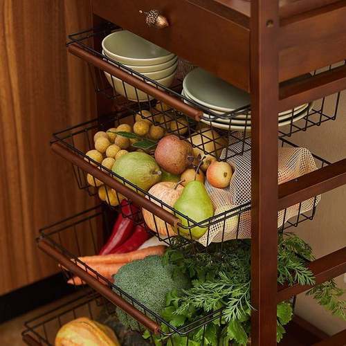 厨XVB多功能物置物架可移动落地式房菜篮子层收纳家用零食饮多料