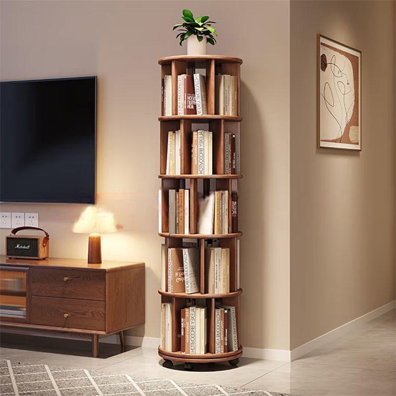 实木旋转书架306度柜置物书架落一体靠墙地角可移动DF-121转角柜