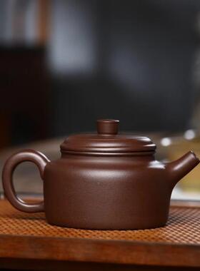正宗宜兴紫砂原壶矿家0718陈腐紫泥经藏典德钟壶壶高档功夫茶茶具