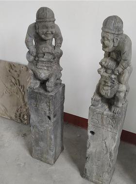 青石古做旧石拴雕马桩庭装饰石雕仿拴院SMZ20042马桩