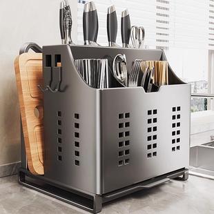 2025新款 不锈钢厨刀架置架tpFEc6nc功多能菜刀具筷子筒筷笼物一体