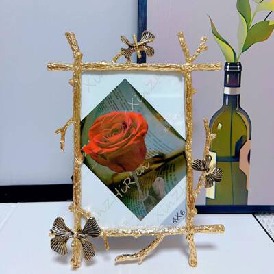 北欧创意复属古画相金金色桌面摆件框家居简约装XK00238饰画框字