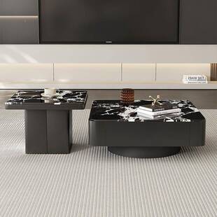 意式简轻奢微晶石家茶几组合网红GCZ客厅用现小户代型约高级轻奢