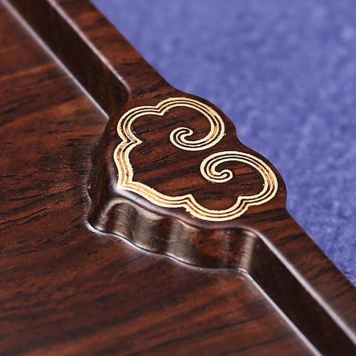 黑檀家木实木茶铜台木干泡黄台嵌入铜线整块原木用便携吉祥如意整