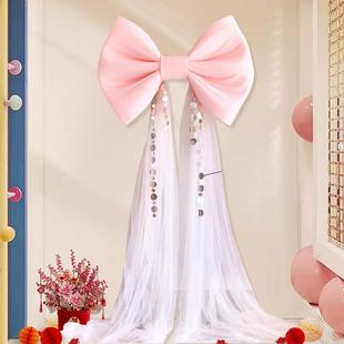 婚房布置F9967JM7蝶结超大巨型红酒丝绒情人氛围蝴橱窗节背景墙结