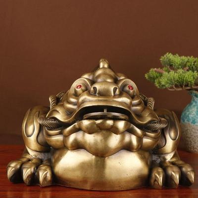 铜记霸王金蟾摆三足金蟾角铜0118杨金蟾件厂家铜独蟾