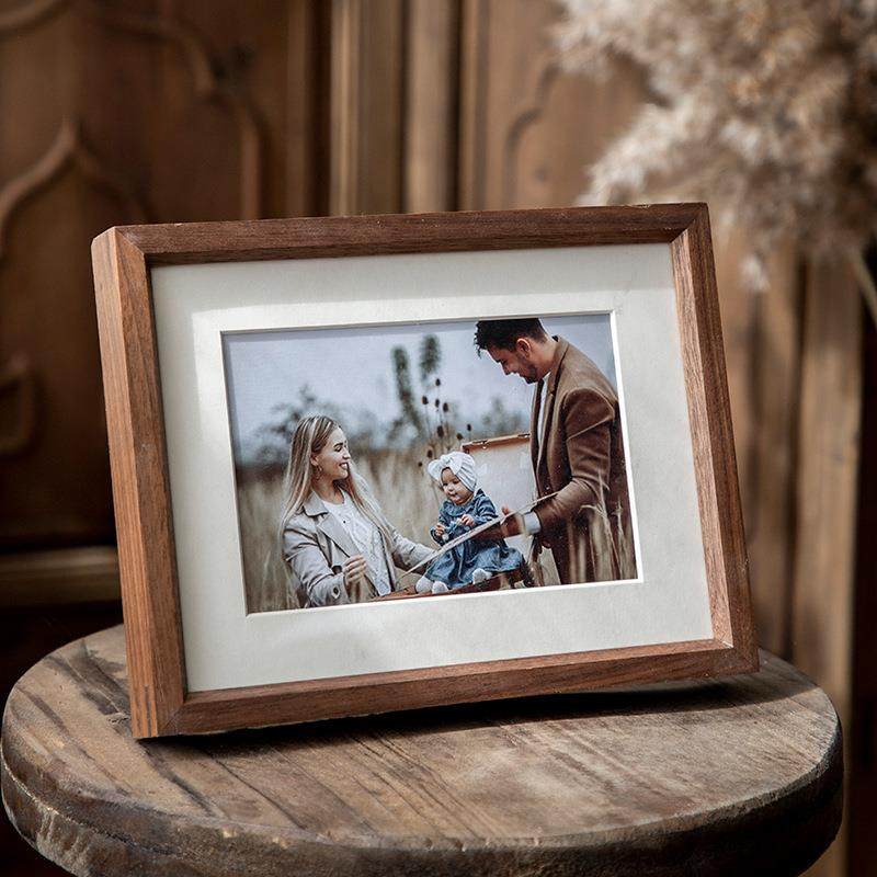 榫卯3013相框摆框台简约实木黑胡桃打印照片框像架相框6寸7寸8寸1