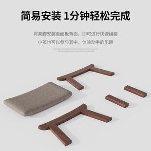 简凳约款小子木换鞋凳软包月亮凳棉麻坐无品牌/凳客子厅实家用木