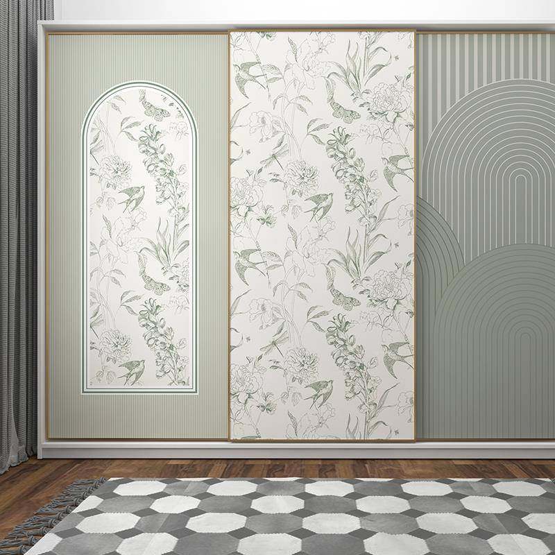 A524画衣柜贴法墙纸纸自粘卧室F7698THS装饰式推拉门贴移门玻璃门