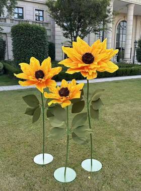 网红庆引花婚礼现场布婚置服装楼影橱窗装030201饰立杆手工向日路