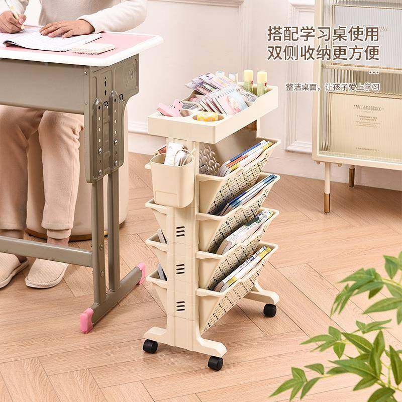 皖书可移动书架多蒙层课桌整理置物架8381简收纳籍整理架桌易边收