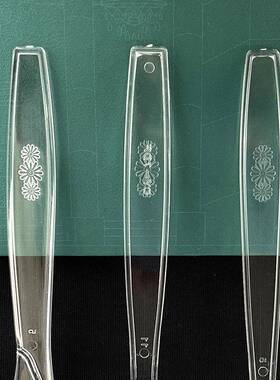 PS7寸叉刀勺塑料一次性厚加透明西餐牛排刀叉甜拉品勺轻食无品牌/