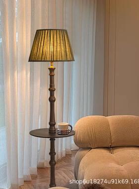 美式复古茶几落灯卧沙客厅室书房60451圆桌置物地立式发中古实木