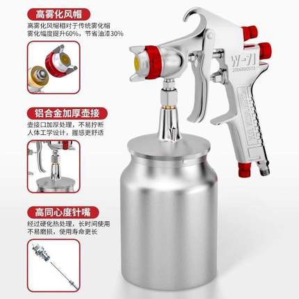 喷漆枪气动71W33777车上下壶家具气泵空压化机高雾汽喷W壶补油漆