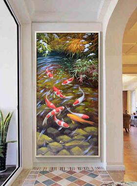 5d钻石画满新客钻九鱼图卧室餐A-NF040厅贴0砖十字钻石绣218款厅