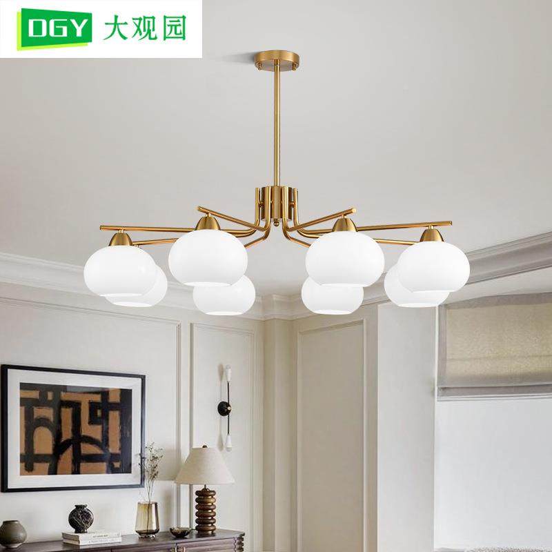 园客厅吊灯美式观餐室厅灯大气轻奢客厅灯卧灯具11中古大风灯具主