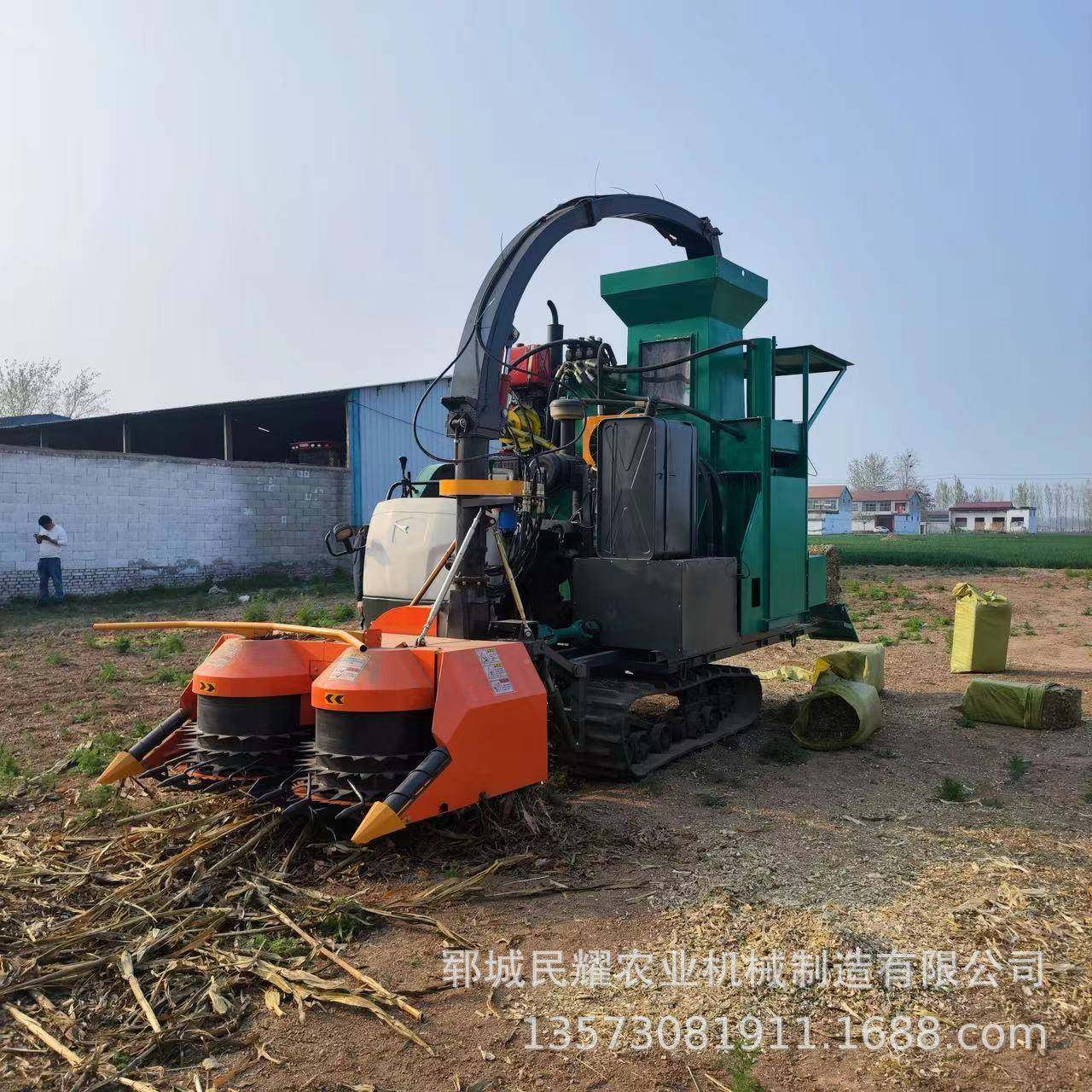 型玉米秸收割粉碎打捆一体机饲牧草牛秆羊料大青储收FDC割粉碎打