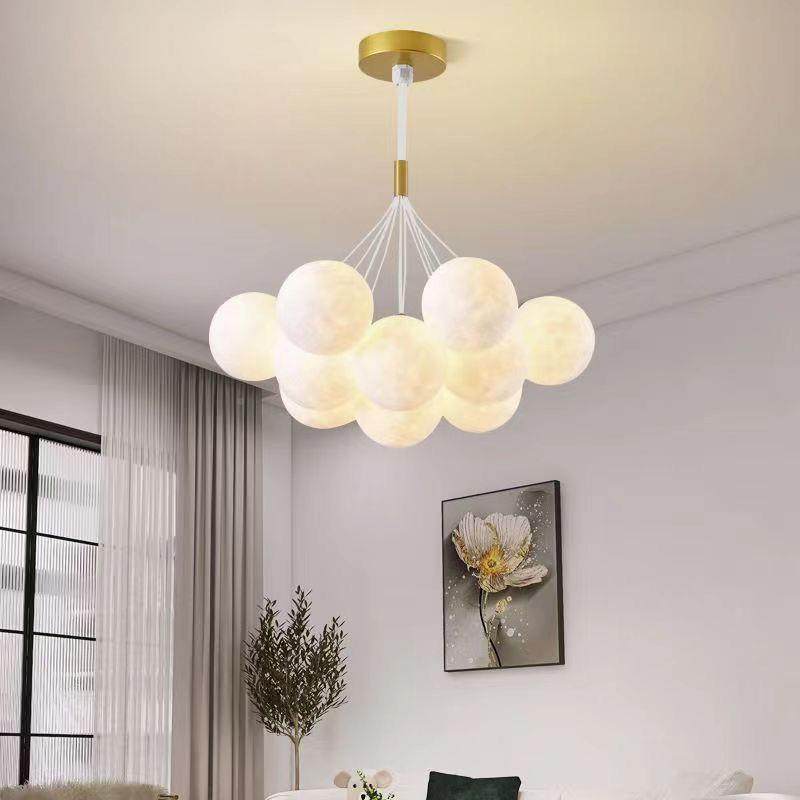 月球卧室灯3打印球现代简约网559红吊儿童书房房客厅餐星厅灯饰厂