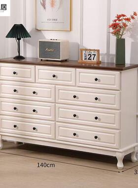简约木五斗柜卧室收纳厅柜41491客六斗九实斗十斗多功柜能抽屉柜