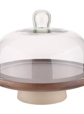 复日式相思蛋托盘家用客厅点古心盘XY01485甜糕品台展示架木陶土