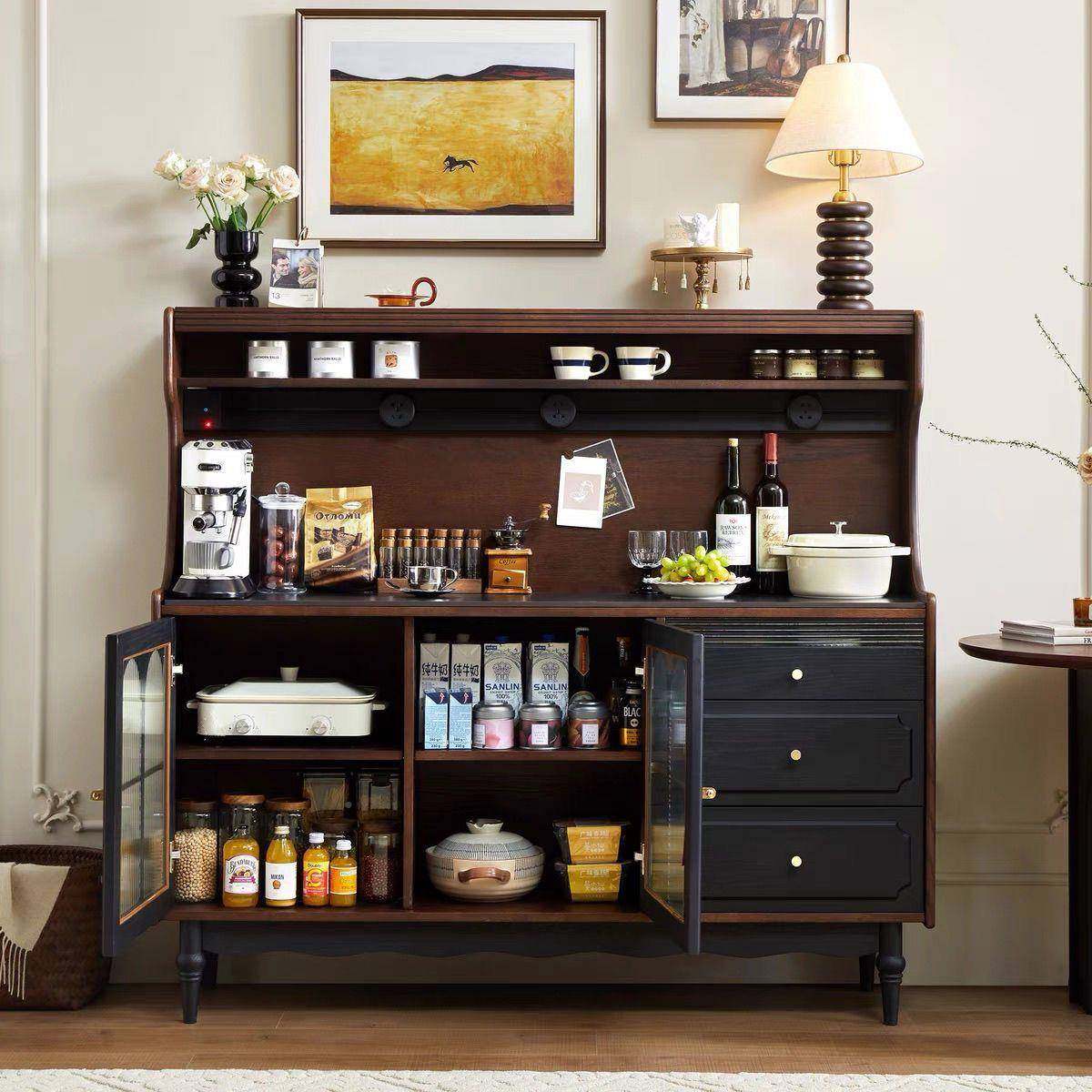 墙法式复古实木餐边客厅QWP靠柜一体板中古岩收纳厨房美式储物茶,电子元器件市场,其它元器件,淘宝优惠券,粉丝福利购,淘宝优惠卷