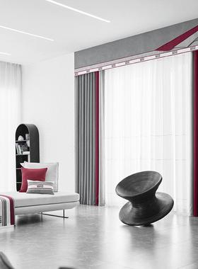 遮厂家窗帘成客厅卧室品书飘房窗落地窗光窗帘布上86308门量尺安