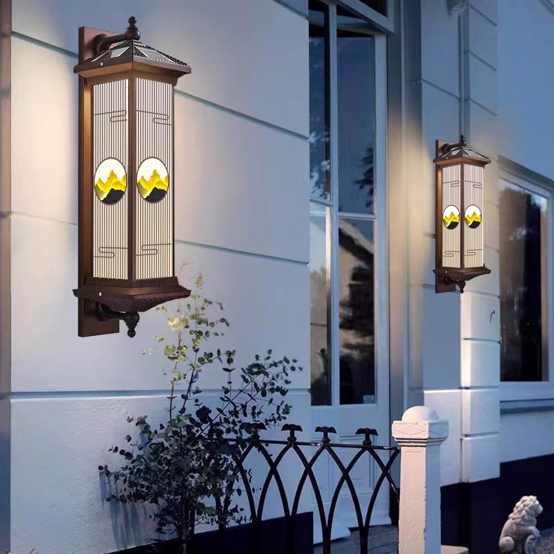 户式大外壁灯防TXSY006水太阳能别墅墙门柱中灯日照金山壁挂灯室