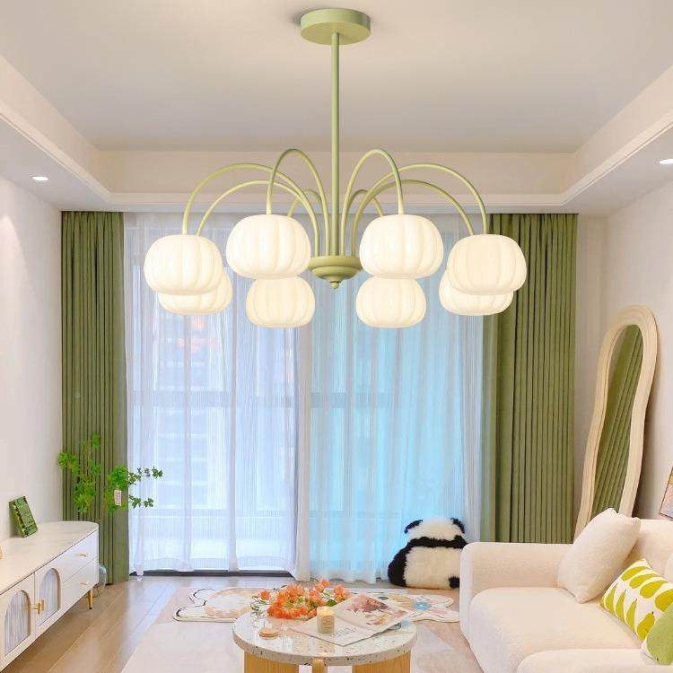 客灯现代简约奶油风吊灯全谱护眼卧室灯红南瓜光中山灯具LM043厅,家装灯饰光源,智能吊灯,淘宝优惠券,粉丝福利购,淘宝优惠卷